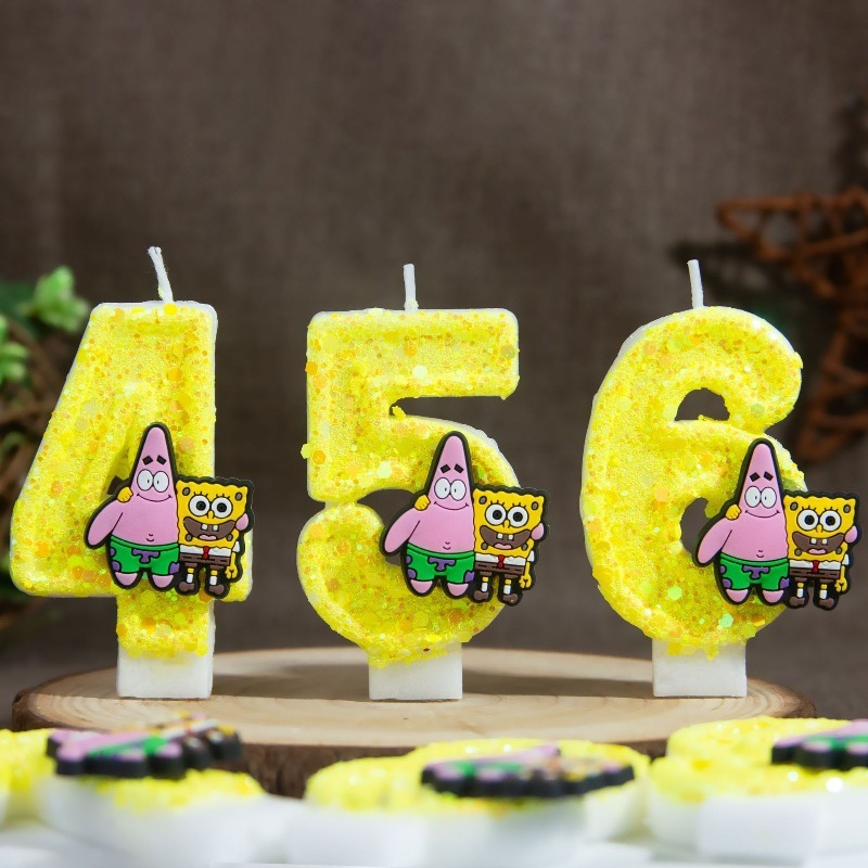 Silk Candle - SpongeBob SquarePants Digital Number Cake Candles