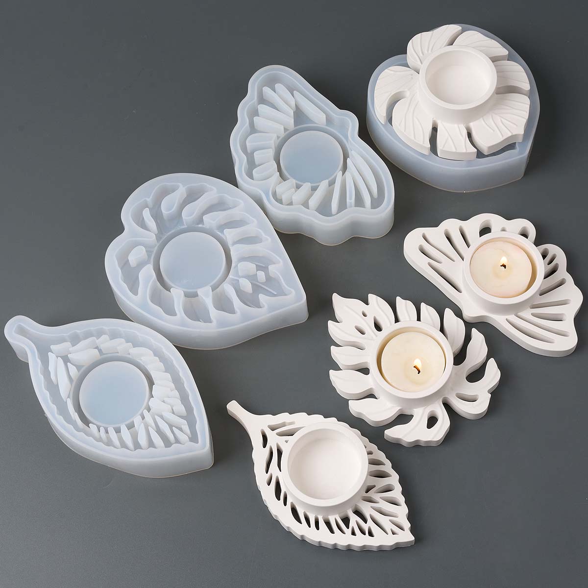 Candle Lighter - Leaves Candlestick Silicone Mold DIY Handmade