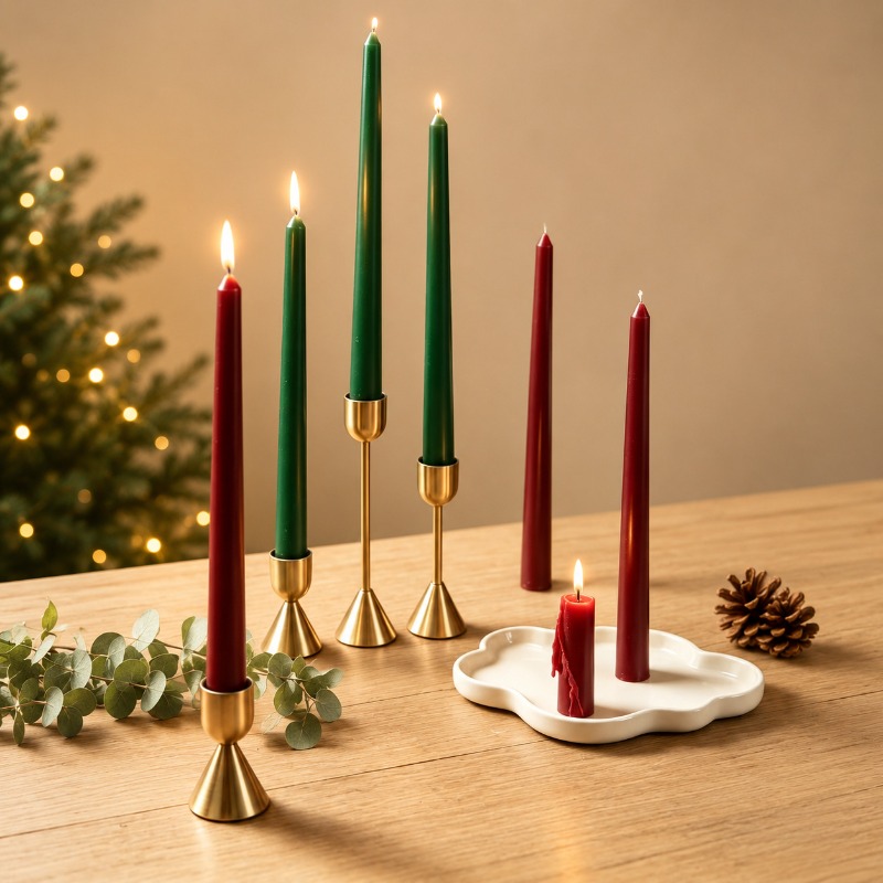 Burgundy Taper Candles, Long S - огляд і ціна Soy Wax