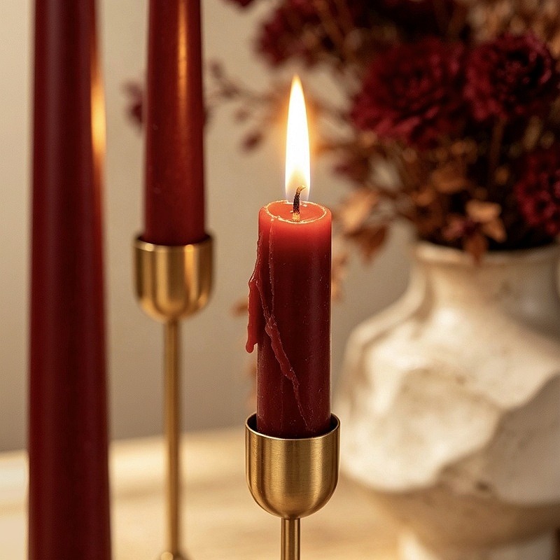 Burgundy Taper Candles, Long S - огляд і ціна Soy Wax