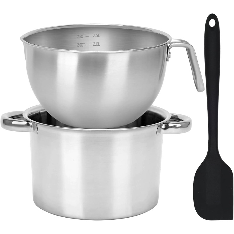 3Pcs Double Boiler Pot Set Sta - огляд і ціна Candle Wax Scale