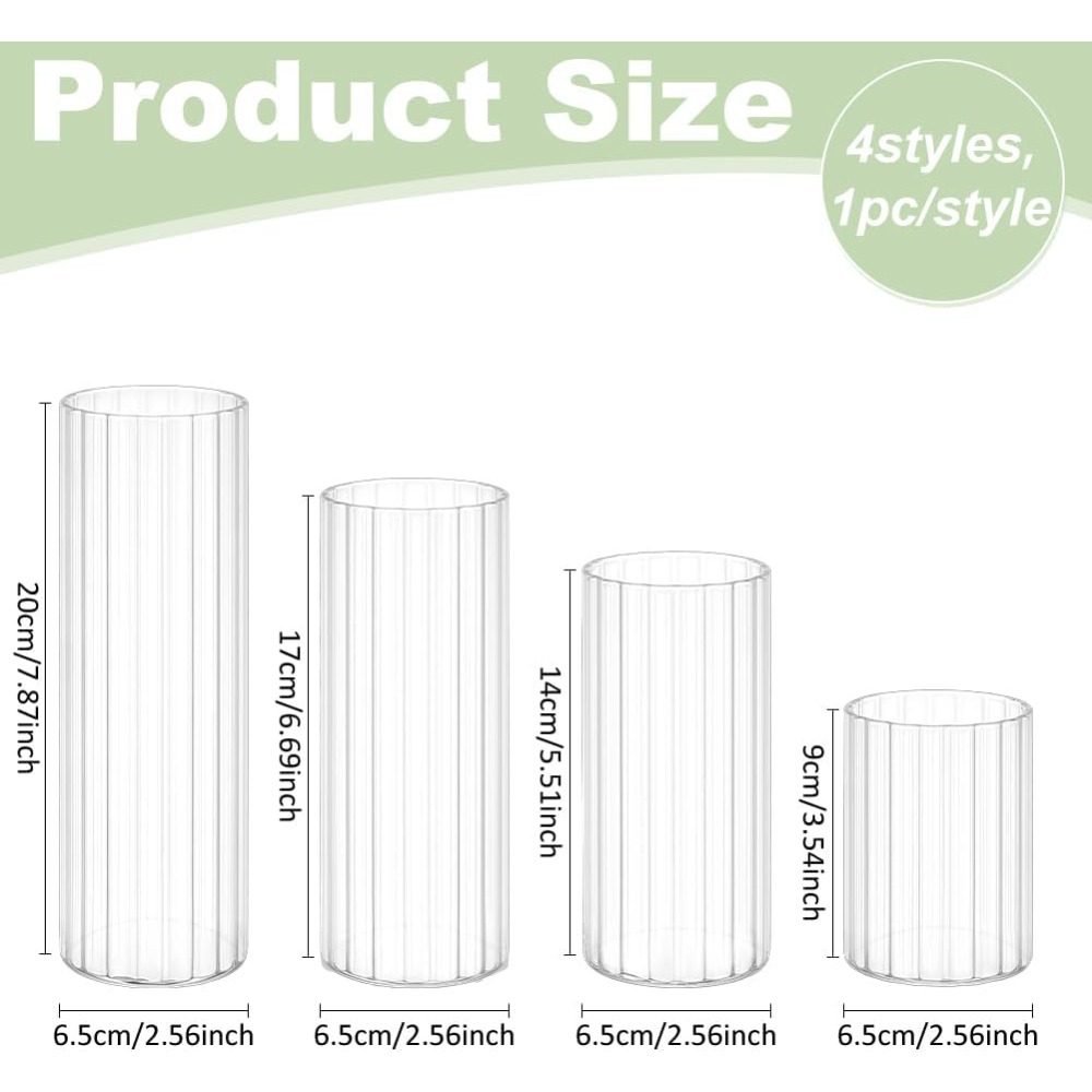 4 Size Glass Cylinder Vases 3. - огляд і ціна Candle Containers