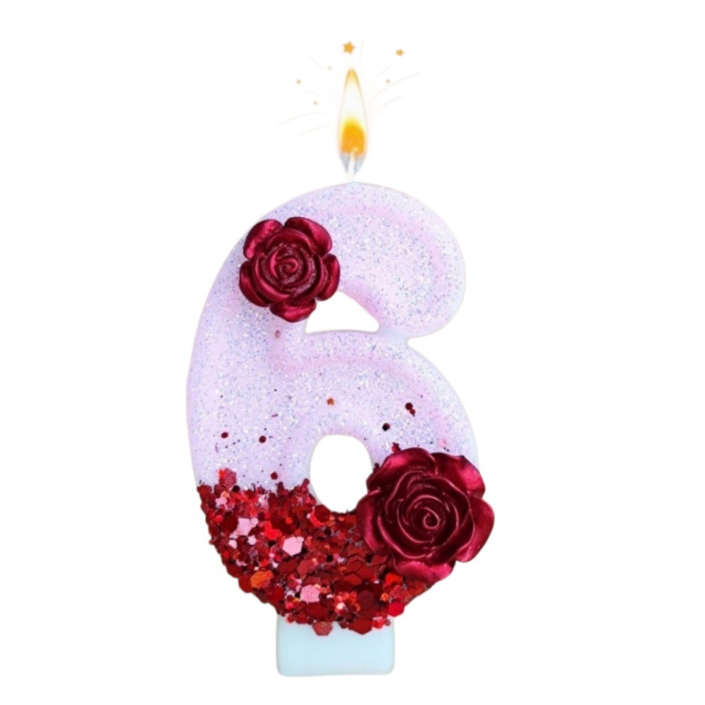 Number Pink Glitter Red Rose F - огляд і ціна Paraffin Wax