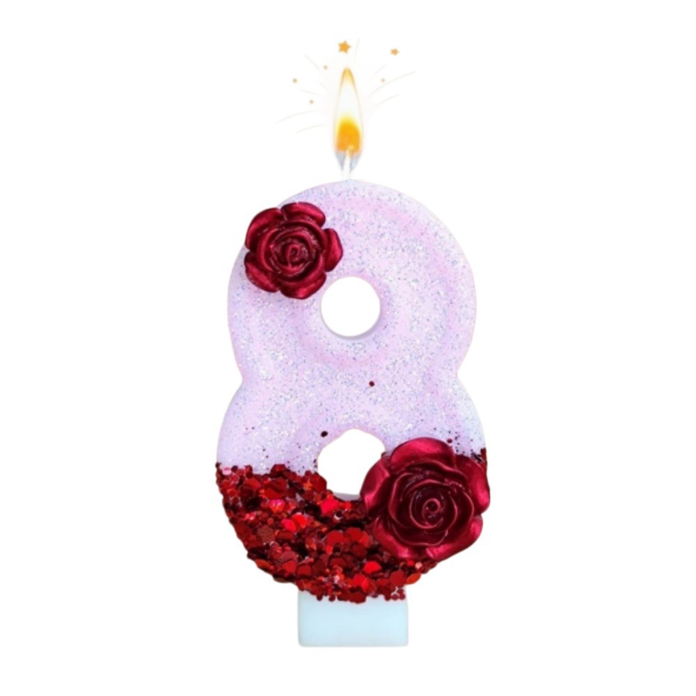 Number Pink Glitter Red Rose F - огляд і ціна Paraffin Wax