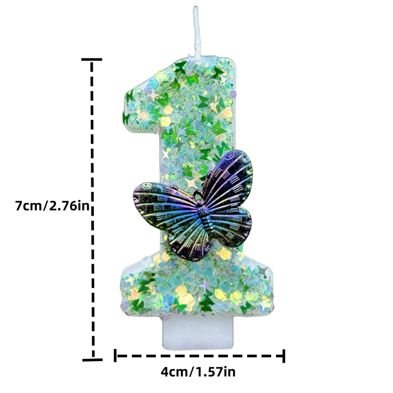 1Pc Green Sequins Number 0-9 B - огляд і ціна Soy Wax