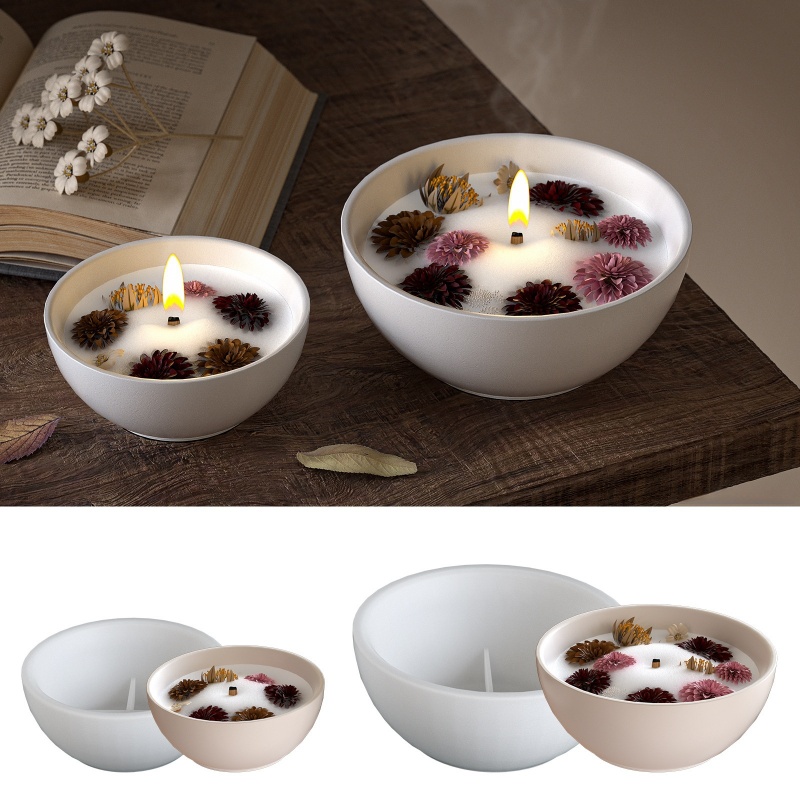 Round Candle Bowl Concrete Sil - огляд і ціна Candle Containers