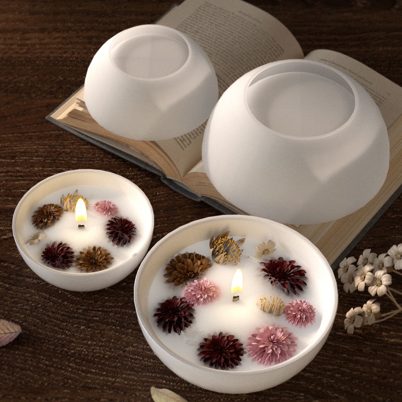 Round Candle Bowl Concrete Sil - огляд і ціна Candle Containers